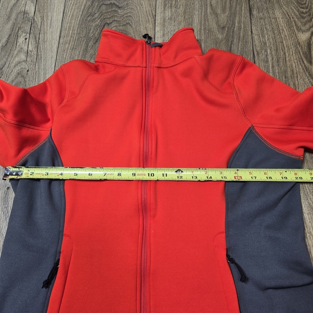 L.L. Bean Red Full Zip Red Gray Jacket Size Large Polyester Blend EUC - Picture 3 of 7